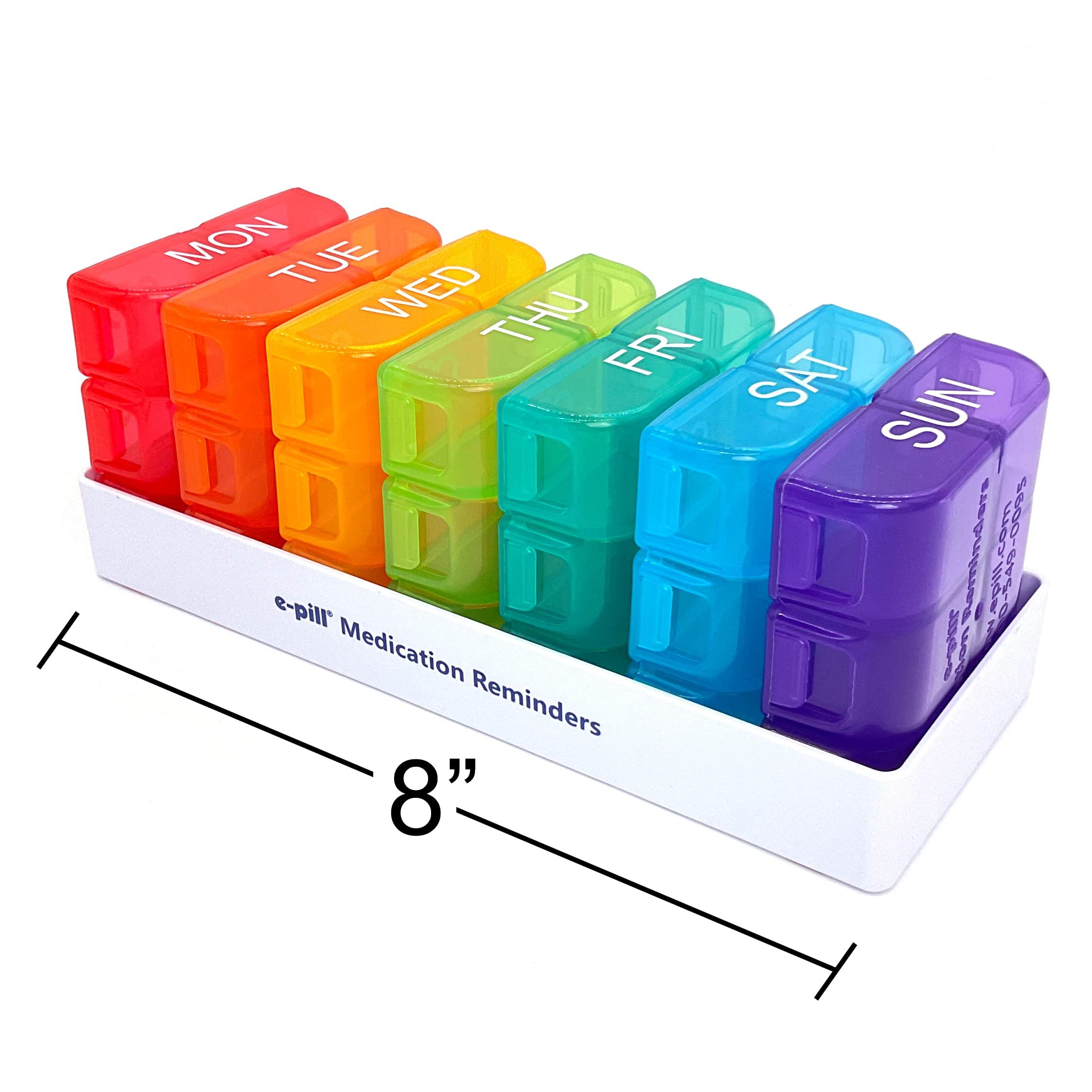 e-pill Medication Reminders e-Pill 6 Times a Day x 7 Day Large Weekly Pill Organizer, Vitamin, and Medicine Box - Multicolor