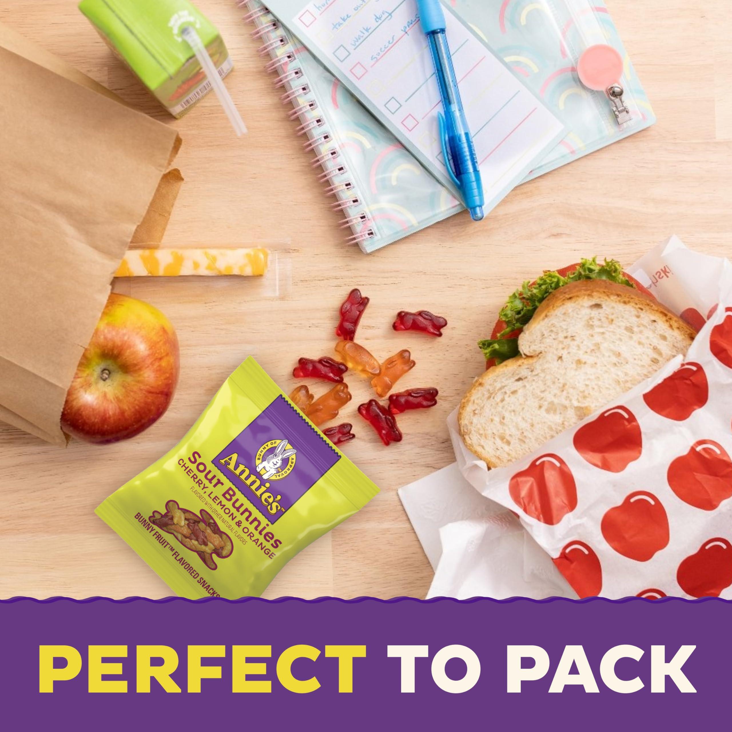 Annies Annie\'s Sour Bunnies Fruit Flavored Snacks, Cherry, Lemon & Orange Flavors, Made With Organic Fruit Juice, Value Pack, 15.4 oz