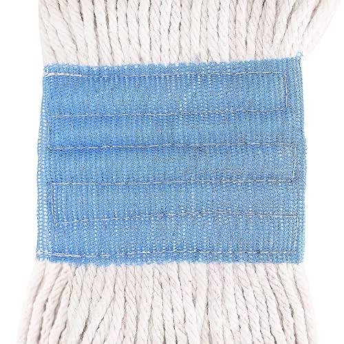 Tidy Monster Loop End Commercial String Mop Head, String Cotton mop Heads, 6 Inch Headband, Mop Head Replacement for Home, Highly Absorbent,Industrial and Commercial Use (3-White)