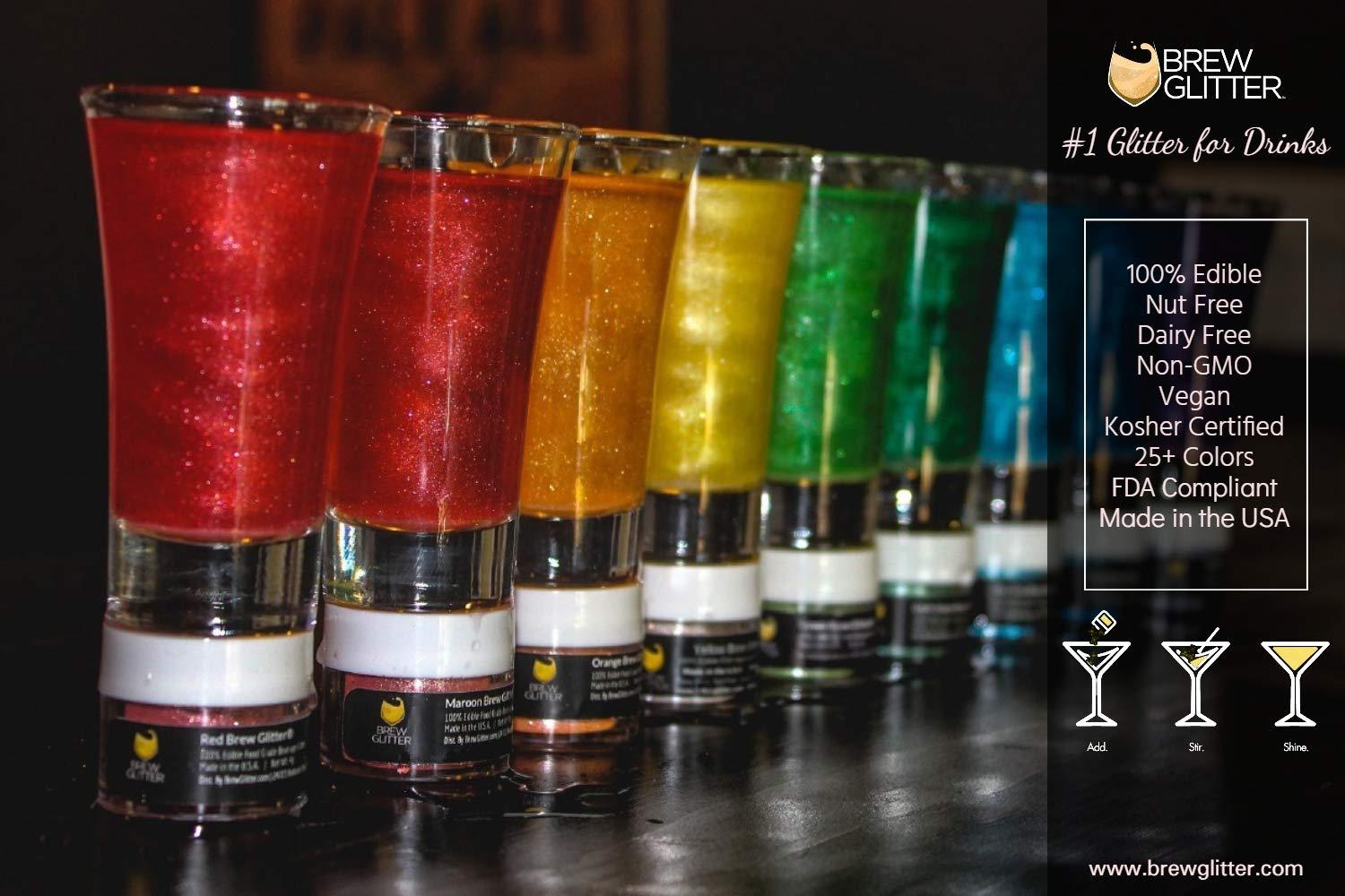 Bakell Brew Glitter (1x 4g Jar) | Edible Glitter for Drinks, Cocktails, Beer, Garnish & Beverages (Yellow)