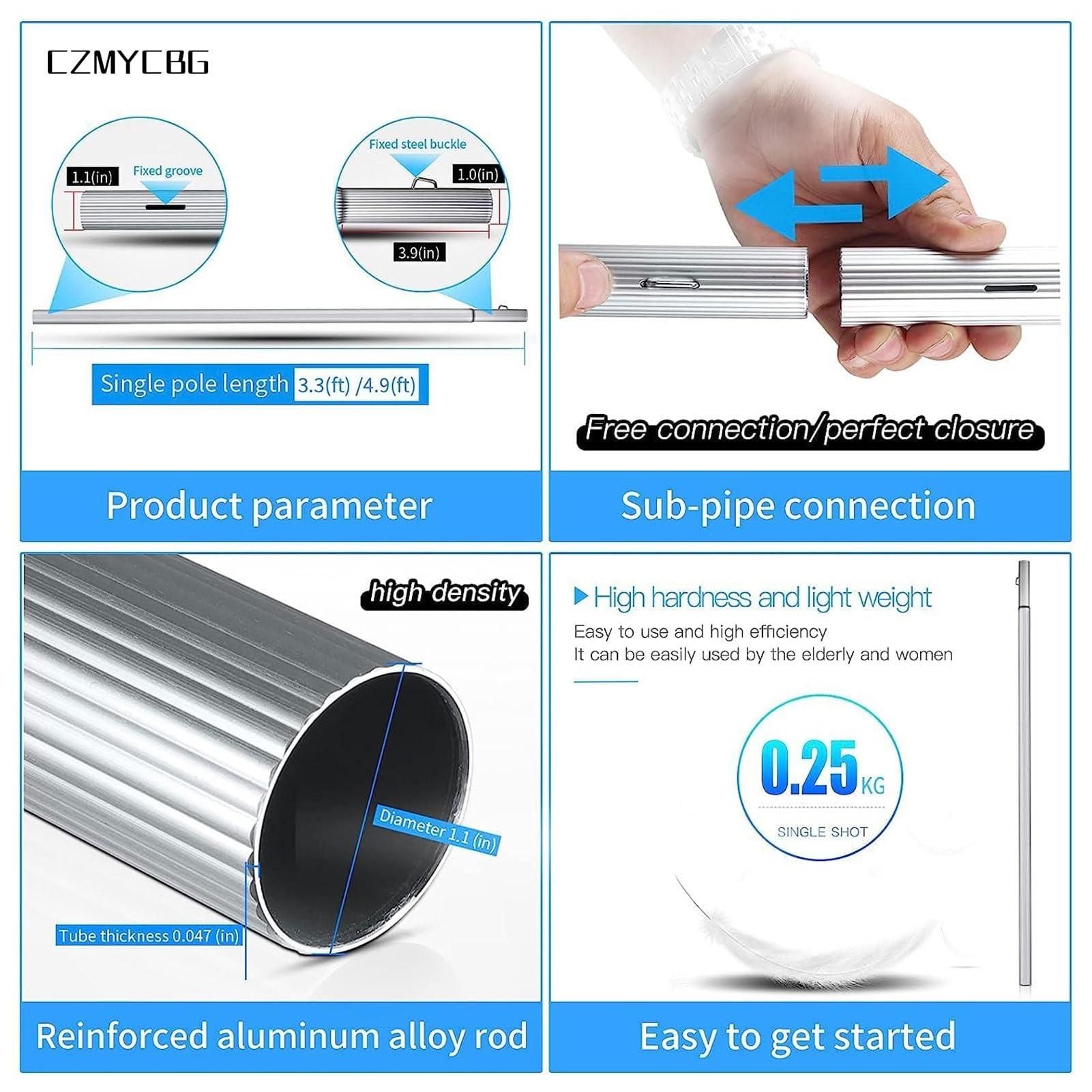 CZMYCBG CZMYCBG Water Fed Pole Kit, Adjustable Window Cleaning Brush and Pole, Window Cleaner Brush & Solar Panel Cleaning System, Outdoor Window Glass Washing Cleaner Equipment Tool (Color : Black, Size :