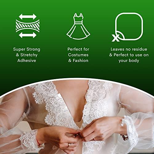 URSA Straps URSA Tape Sticky Strips No-Residue Clear Hollywood Fashion Tape for Women Double Sided | for Costumes, Dresses, Shoes & More | Body Tape for Delicate Skin, Double Sided Fabric Tape for Clothes 60 Pack
