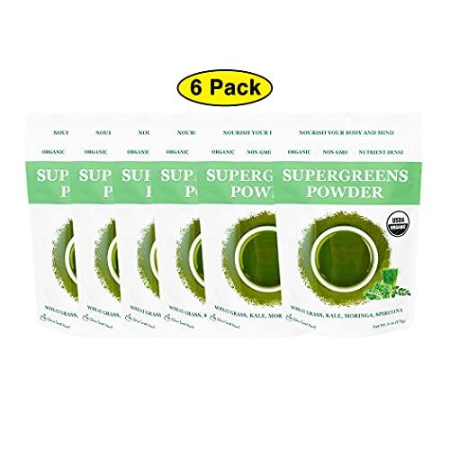 Chérie Sweet Heart Cherie Sweet Heart Supergreens Powder - Green Superfood - Organic Greens Powder Super Greens - Smoothie Powder - Superfood Powder - Powdered Greens - 2.25LB Super Greens Powder - 204 Servings