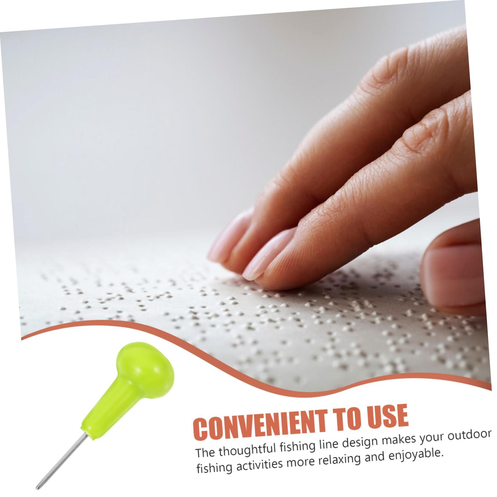 Gatuida Gatuida Blind Writing Pen Portable Braille Stylus for Blind Learning at Home Braille Writer Pens Braille Teaching Braille Writing Tool for Blind Visually Impaired Pen Spring Plastic