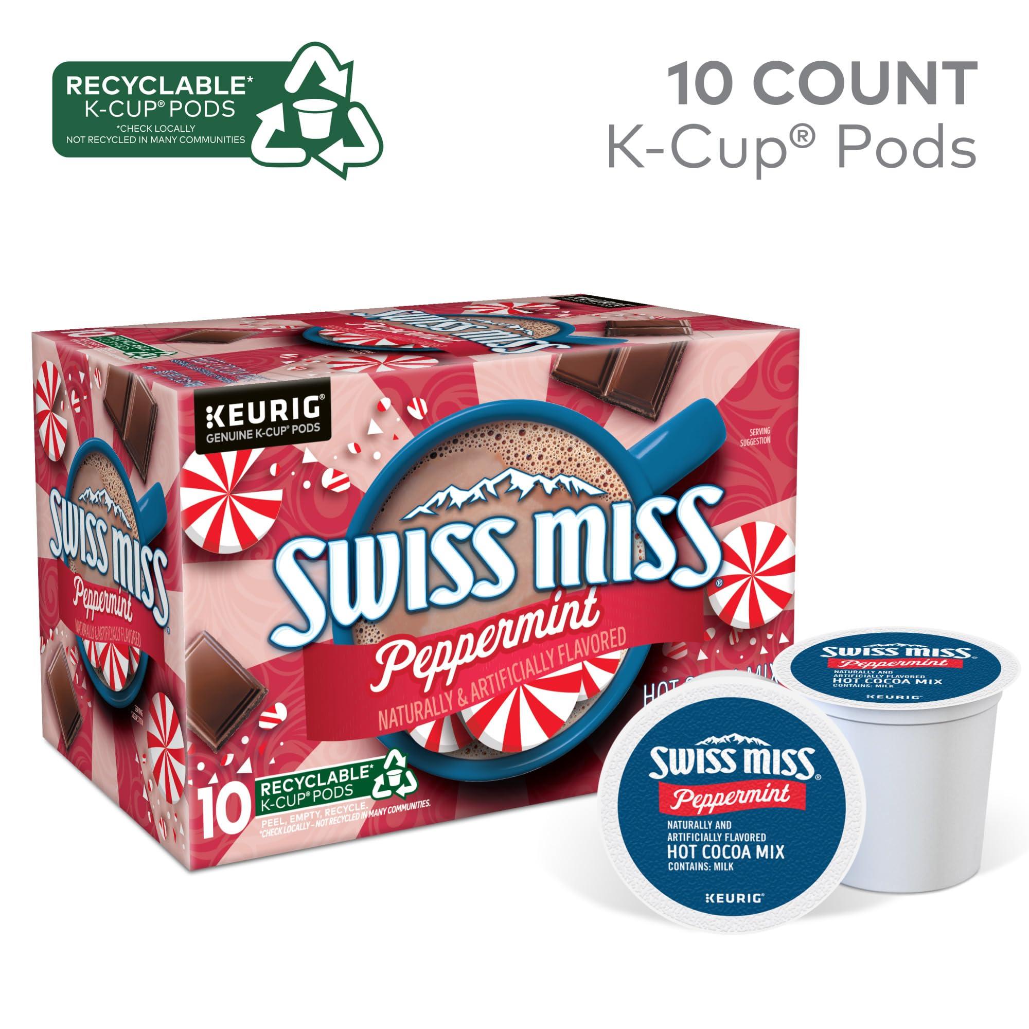 Swiss Miss Swiss Miss Peppermint Hot Cocoa, Keurig Single-Serve K-Cup Pods, 10 Count