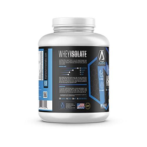 Alpha Nutrition Labs Alpha Nutrition Labs Whey Isolate Protein Powder - Vanilla Flavor, 28g of Protein, Low Carb, Keto-Friendly