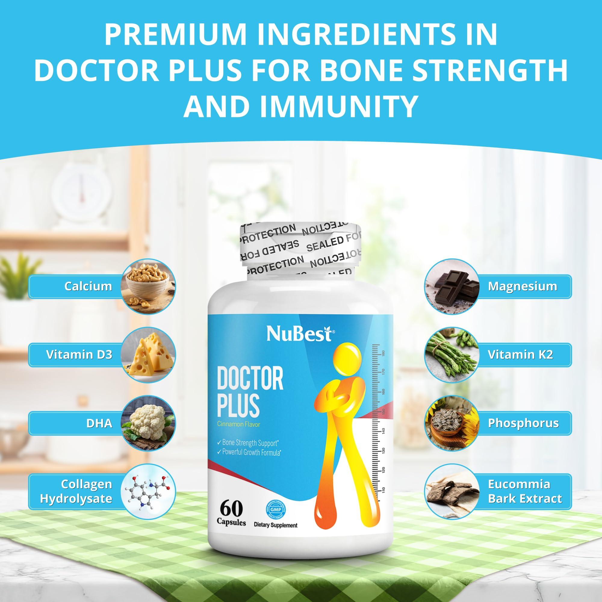 NuBest NuBest Doctor Plus - Calcium Supplement with Vitamin D3, Vitamin K2 (MK7), Magnesium Capsules for Bone Strength, Healthy Bones, Immunity, Calcium Max Absorption for Children (10+) and Teens - 2 Pack