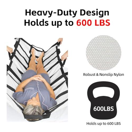 CRAZY ROSA CRAZY ROSA Positioning Bed Pad with 14 Handles, 77x 39\" 600lbs Load-Bearing Patient Transfer Sheet for Lifting & Turning, Elderly Bedridden Patients Transfer Blanket