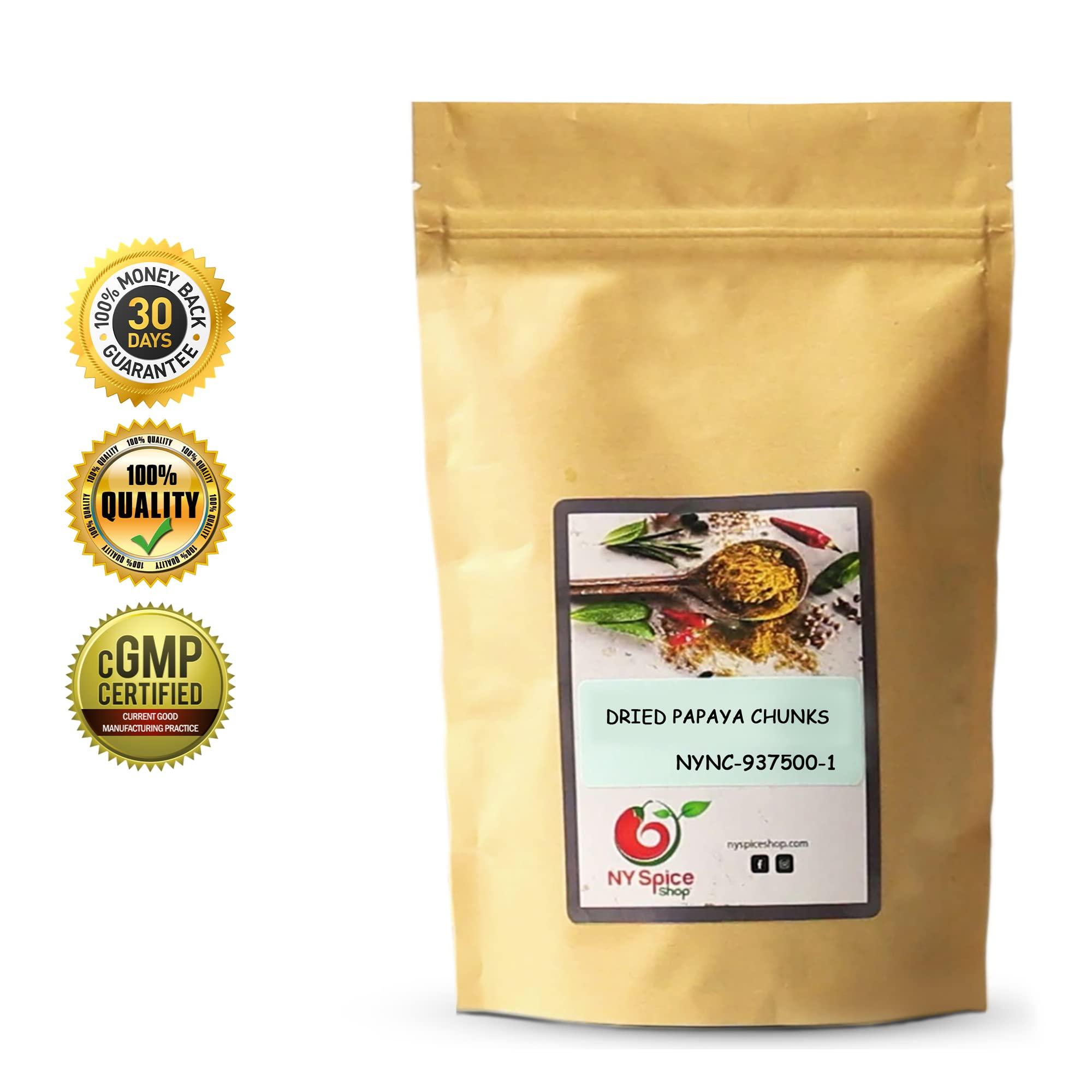 NY Spice Shop NY SPICE SHOP Dried Papaya Chunks 16 Ounces Diced Papaya - Hawaiian Papaya Fruit - Papaya Fresh Organic - Dried Fruit Papaya - Giant Papaya - Papaya Fresh