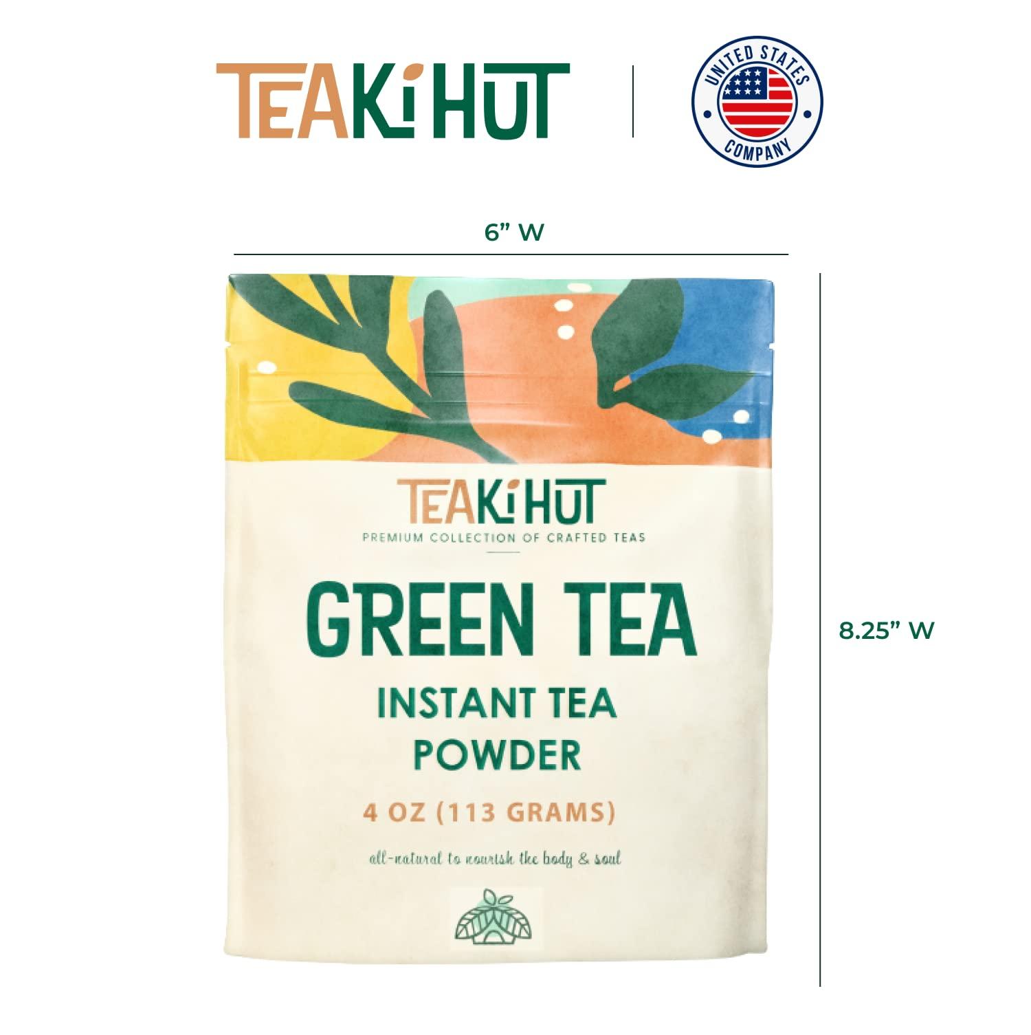 TEAki Hut TEAki Hut Instant Green Tea Powder, 4 oz, Unsweetened Drink Powder, Premium Green Tea Instant Powder for Beverages, Smoothies or Baked Goods, Green Tea Detox, Great Hot or Cold, 113 Servings