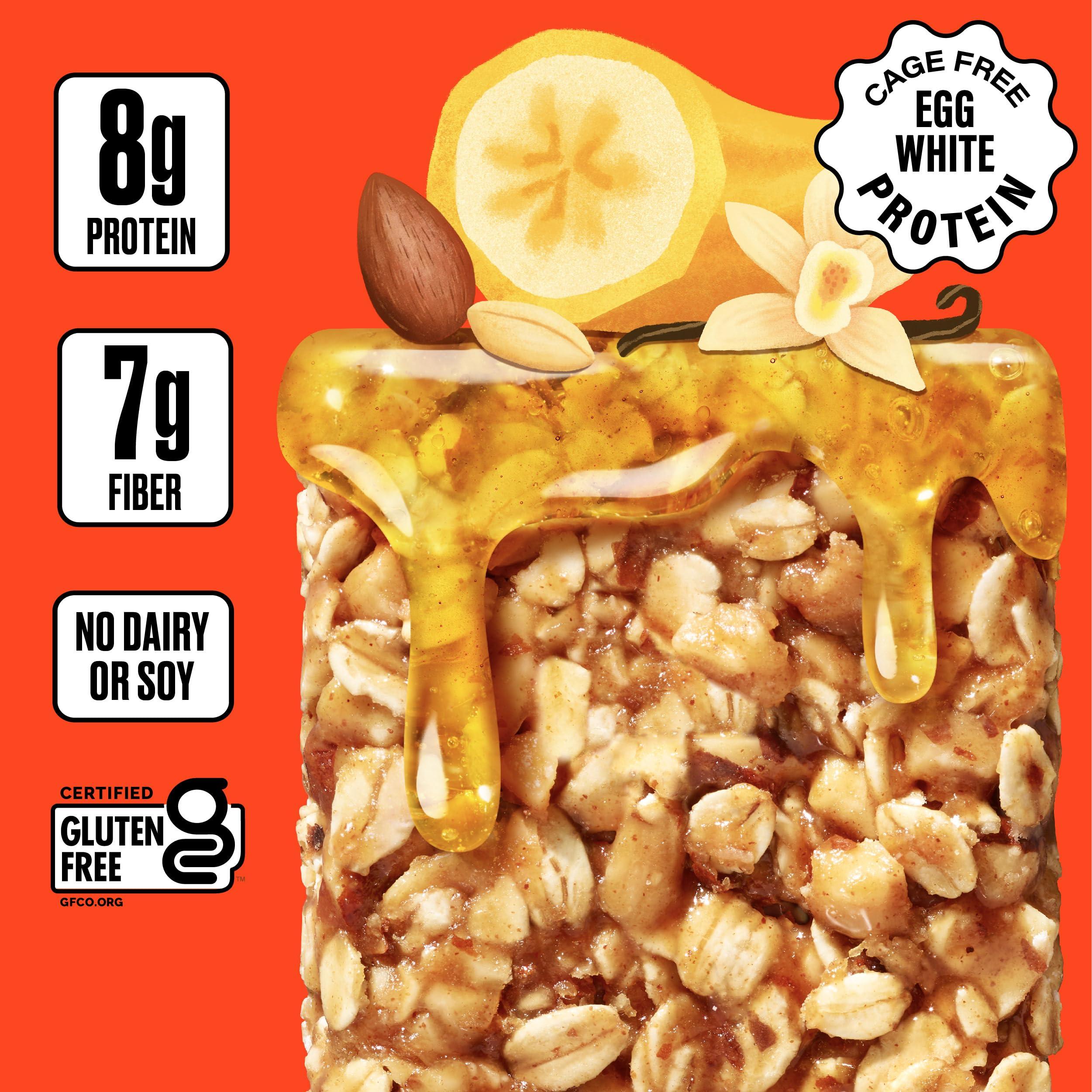 Over Easy Over Easy Soft and Chewy Granola Breakfast Bars - Granola and Protein Bars - Energy Snack Bars - Clean, Gluten Free, Dairy Free, Soy Free and Kosher (Banana Nut, 12 Count)