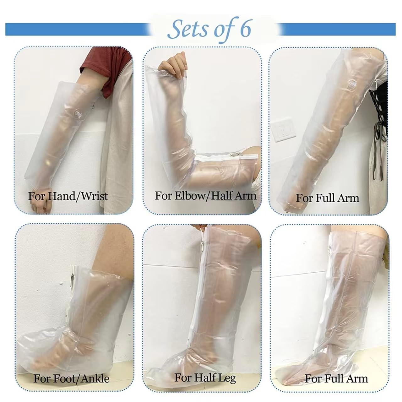 JOSBY First Aid Air Splint Set(6 Parts), PVC Inflatable Multiple Combinations Emergency Vacuum Bone Fracture Immobilization Splint with Pump, for Home Outdoor Emergency Use, X-ray transparent air splint