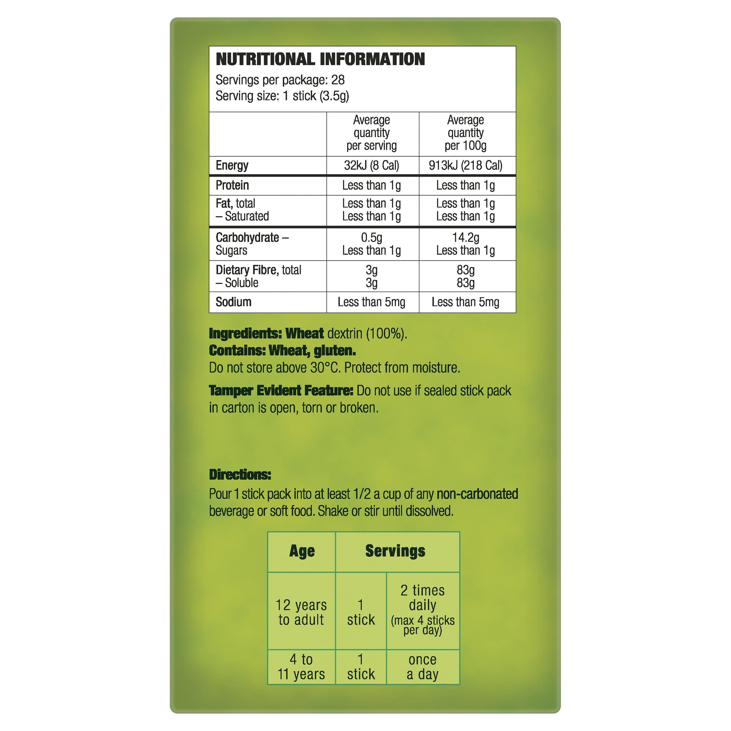 Benefiber Benefiber Natural Fibre Supplement On-The-Go Stick 28 Pack