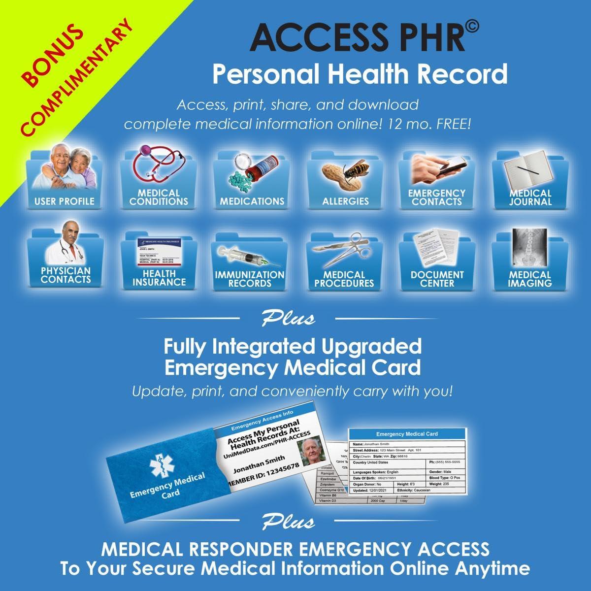 Universal Medical Data Elite II USB Medical Alert Bracelet Hypoallergenic Silicone Wristband w/ 2GB Waterproof Flash Drive, Engraved ID Plate, and Emergency Medical Card Access to Personal Health Record Portal, Gray