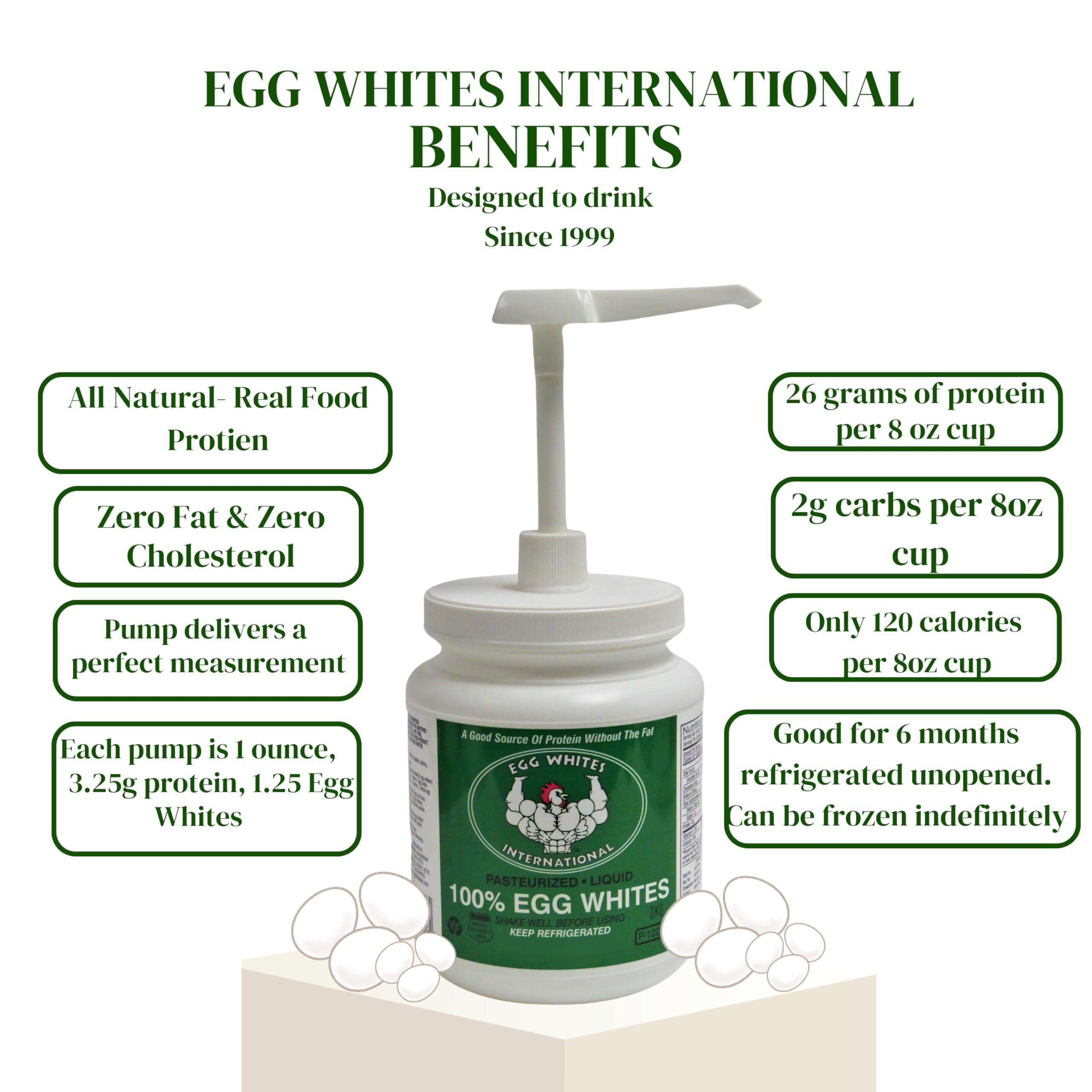 EGG WHITES INTERNATIONAL WWW.EGGWHITESINT.COM Egg Whites International 100% Pure Liquid Egg White Protein Designed to Drink. NOW 100% CAGE FREE (1 Gallon & Pump)