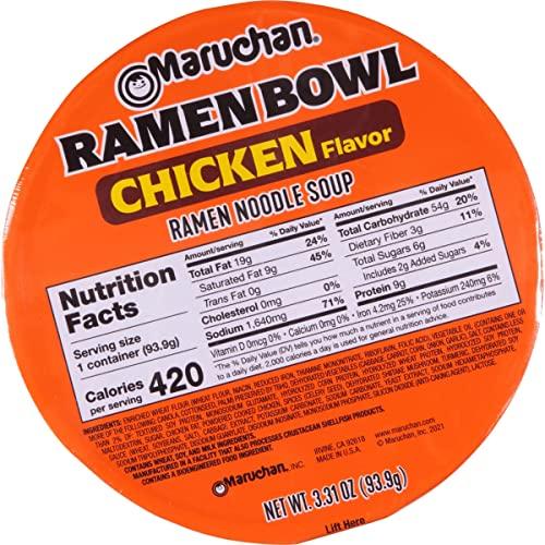 Maruchan Maruchan Bowl Chicken Flavor Ramen Noodles with Vegetables 3.31 OZ (Pack of 12)