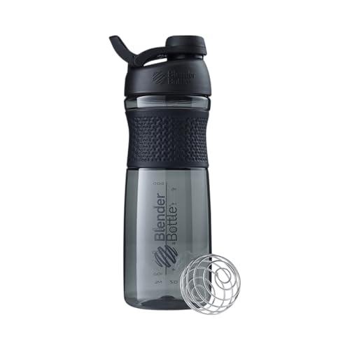 BlenderBottle BlenderBottle SportMixer Shaker Bottle Perfect for Protein Shakes and Pre Workout, 28-Ounce, Black
