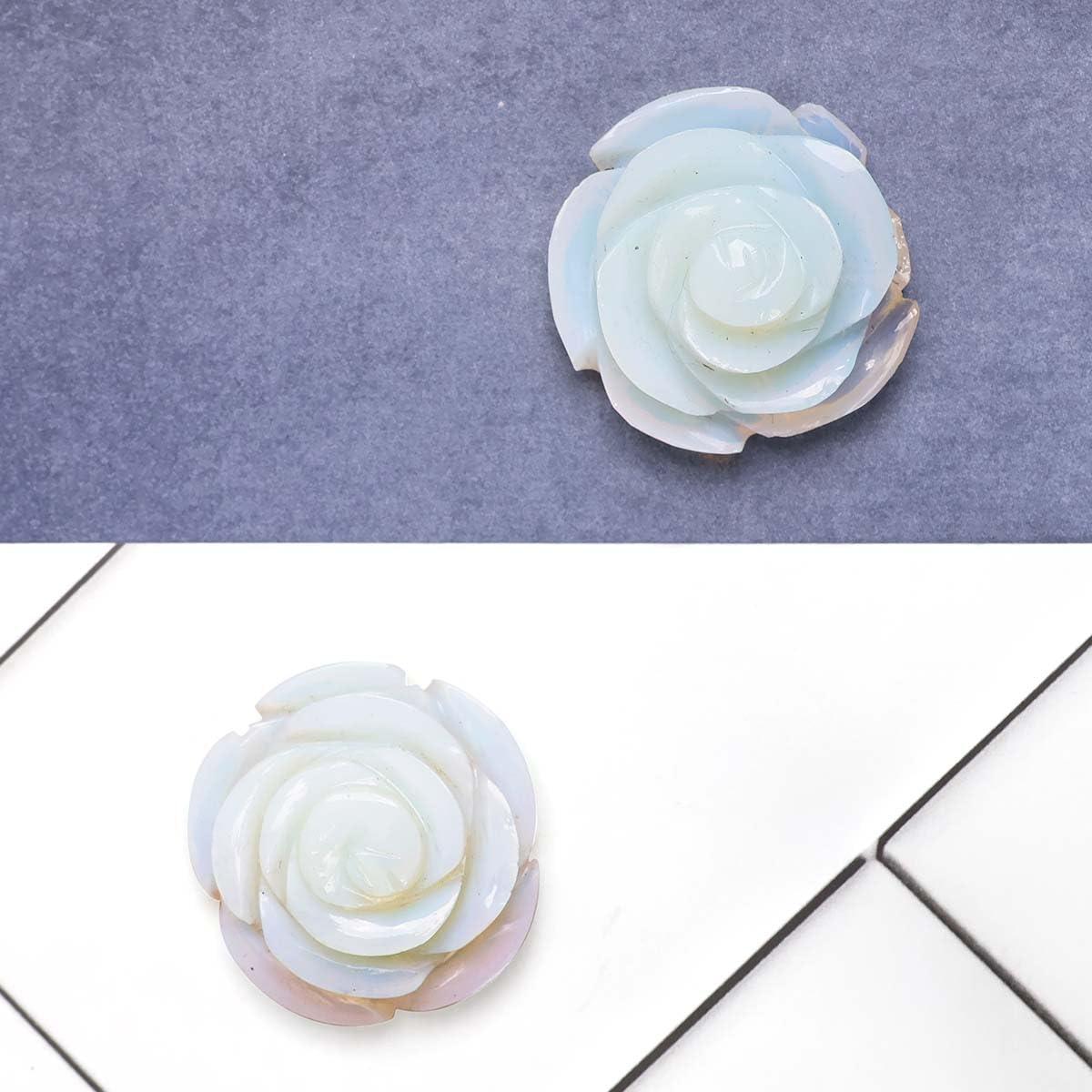 Shubhanjali Shubhanjali Opalite Crystal Flower 60-70 gm Natural Opal Stone Sky Blue Crystal Flower Gemstone for Reiki Healing