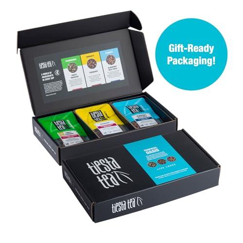 Tiesta Tea Tiesta Tea - Fruity Loose Leaf Tea Gift Box | Medium Caffeinated Tea Variety Pack | Make Hot & Iced Tea | 3 Pouches of Assorted Tea Blends with Green Tea, Blueberry Fruit Tea & Hibiscus Fruit Tea