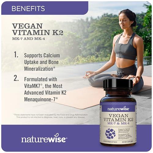 NatureWise NatureWise Curcumin Turmeric 2250mg with BioPerine & Vegan Vitamin K2 MK-7 100mcg and MK4 500mcg - 180 Count & 90 Softgels