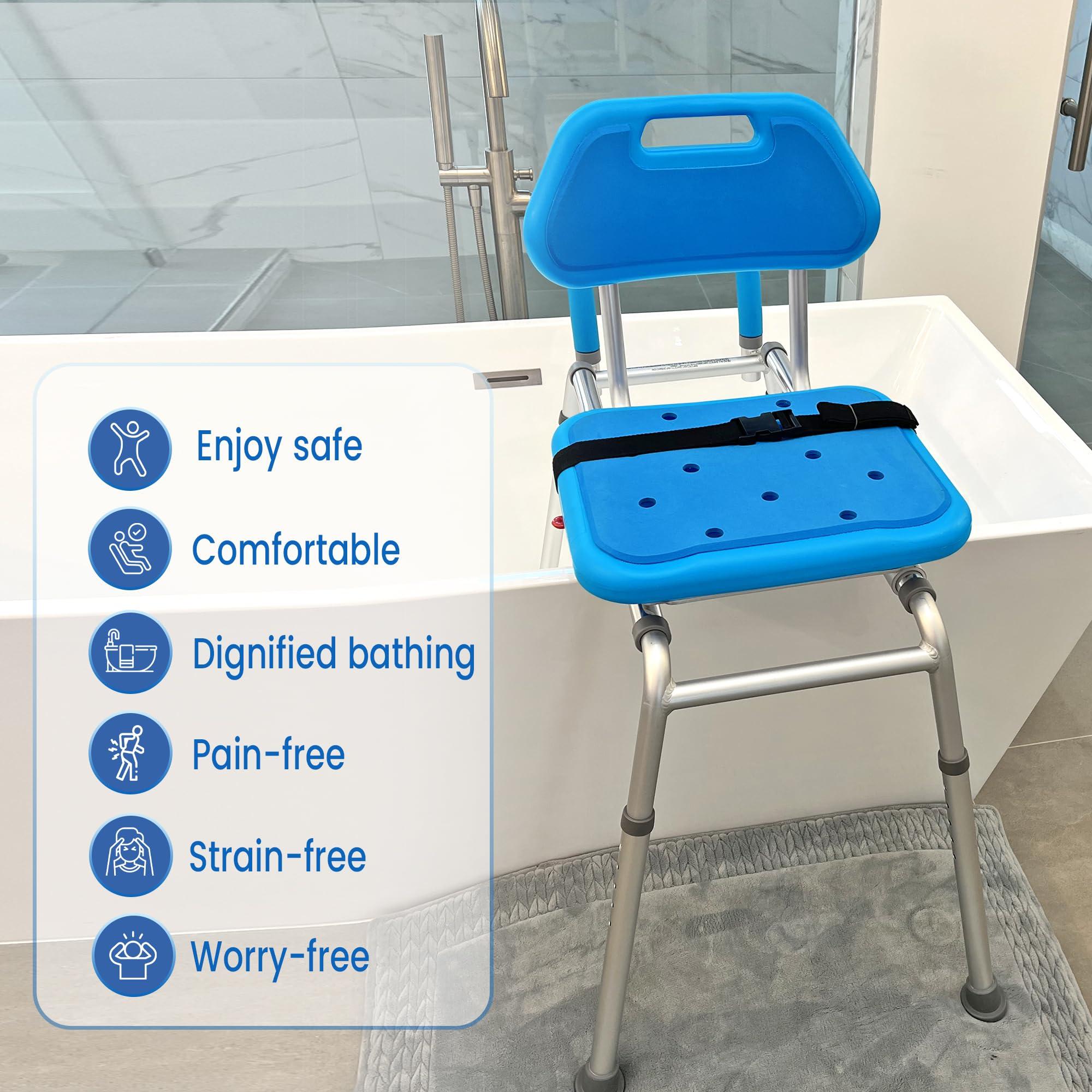 Platinum Health Platinum Health Gateway Premium Sliding Bath Transfer Bench with Swivel Seat-Padded (Blue)