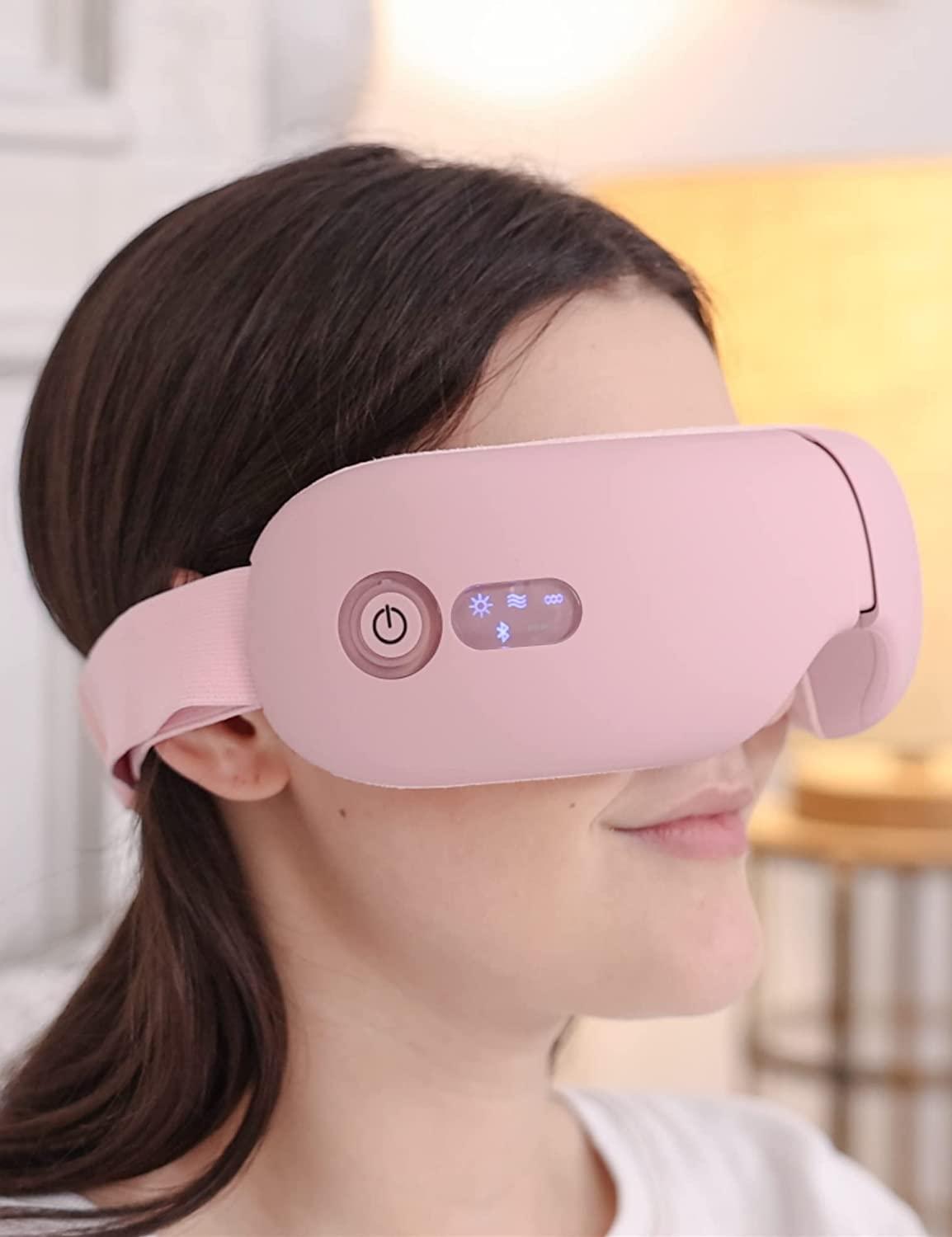 Eyeology Eyeology Eye Massager, Heated Eye Mask for Migraines Eye Strain Dark Circles, Eye Relax, Pink