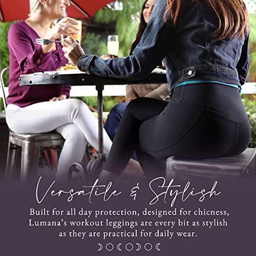LUMANA LUMANA Leakproof Womens Leggings: Bladder Control Athletic Bottoms - Leggings with Pockets Designed with Built-in Bladder Leakage Pads for Women, 22" Inseam (Plum, 1X)