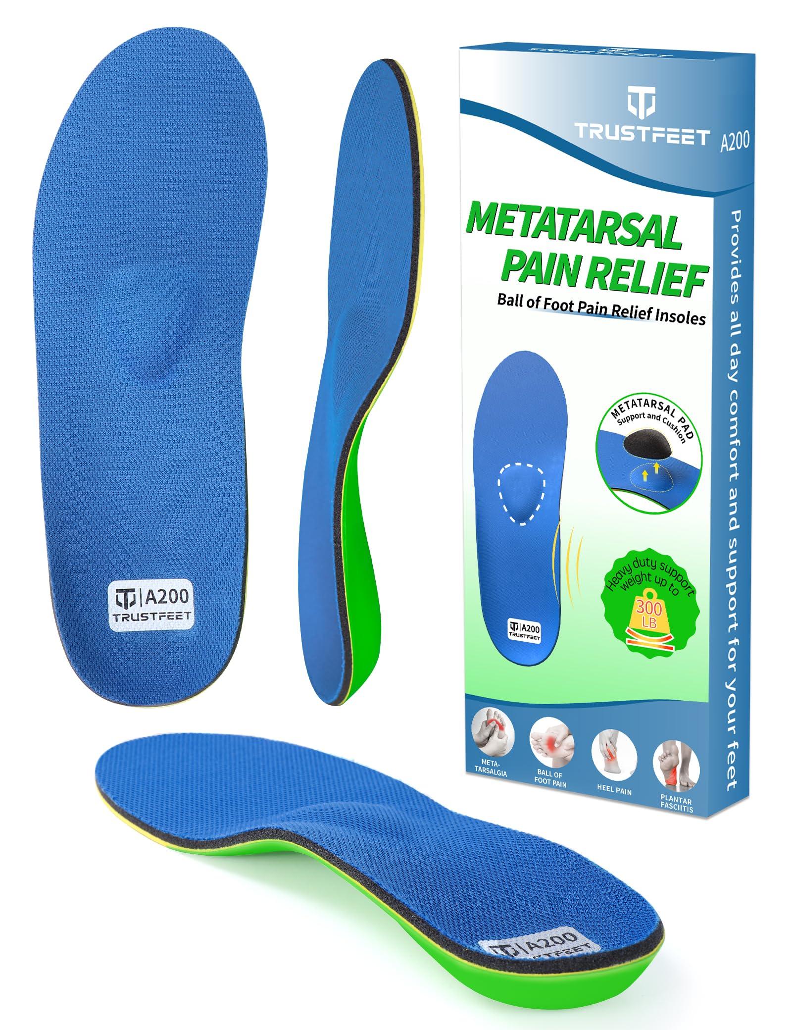 Trustfeet Trustfeet Heavy Duty Support Metatarsal Pain Relief Insoles for Metatarsalgia,Morton\'s Neuroma,Ball of Foot Pain Relief,Plantar Fasciitis,Arch Support Orthotics Shoe Inserts for Man Women-J