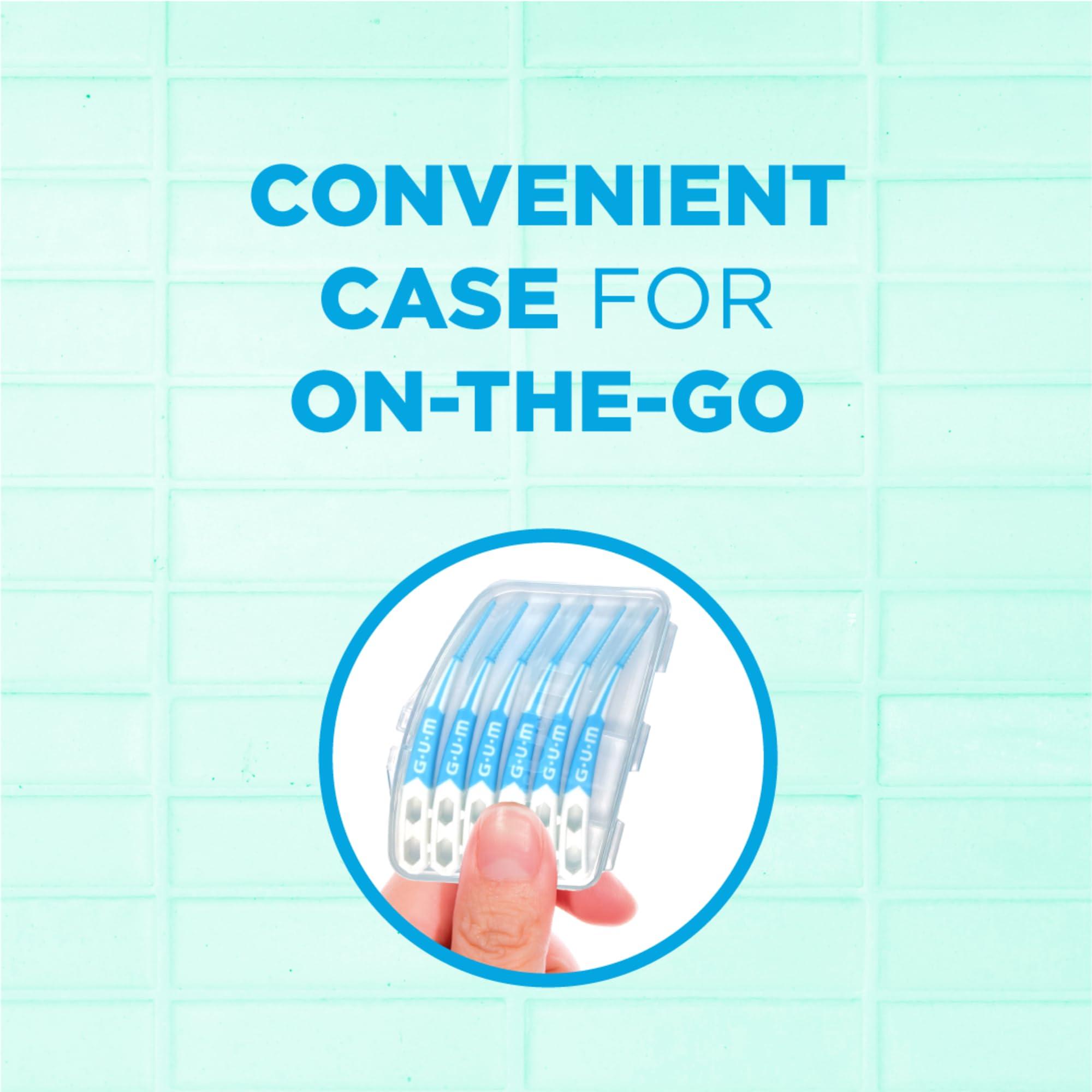 GUM GUM Soft-Picks Advanced- Tight, Easy to Use Dental Picks for Teeth Cleaning and Gum Health, Disposable Interdental Brushes with Convenient Carry Case, Dentist Recommended Dental Picks, 60ct(3pk)