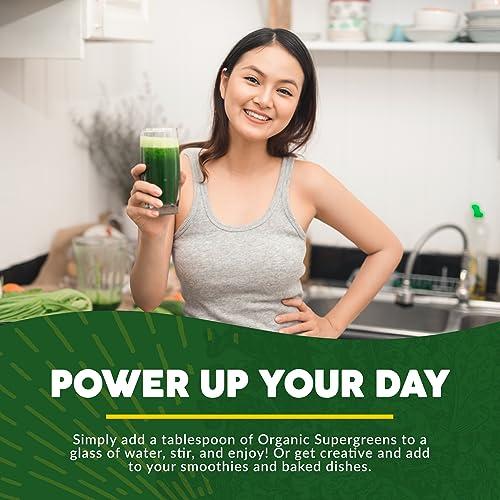 Paleovalley Paleovalley Organic Supergreens Powder - 23 Superfoods with Prebiotic Fiber for Energy and Immunity Support - No Cereal Grasses for Maximum Absorption - Pure Unflavored, 30 Servings