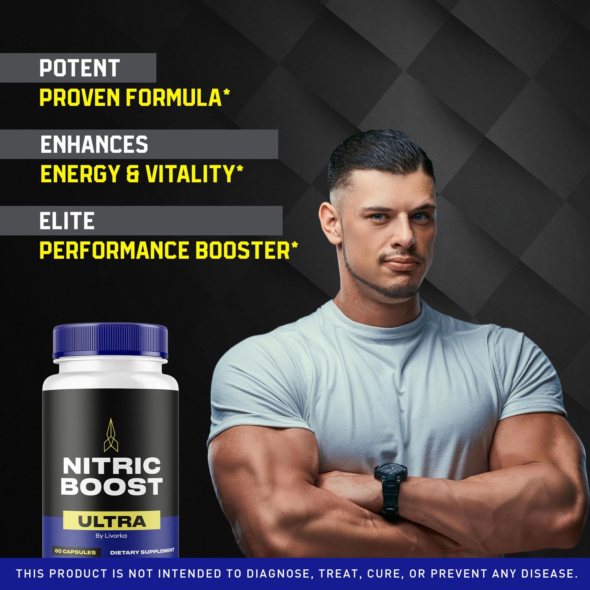 LIVORKA Nitric Boost Ultra, Nitric Boost Ultra Powder Now in Capsules, NitricBoost Ultra Advanced Formula, Nitric Boost Ultra Max, Nitric Boost Reviews 60 Capsules for 1 Month