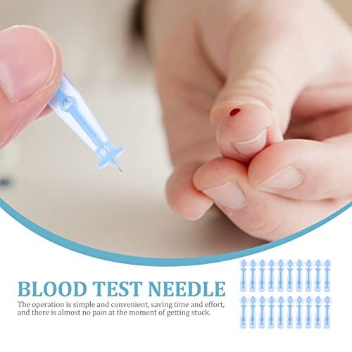 Healifty Lancets for Blood Testing, 200pcs Safety Lancets 30G Lancet Pen Tip Needle Bloodletting Pens Blood Sample Lancets for Blood Glucose Testing, Sky- Blue