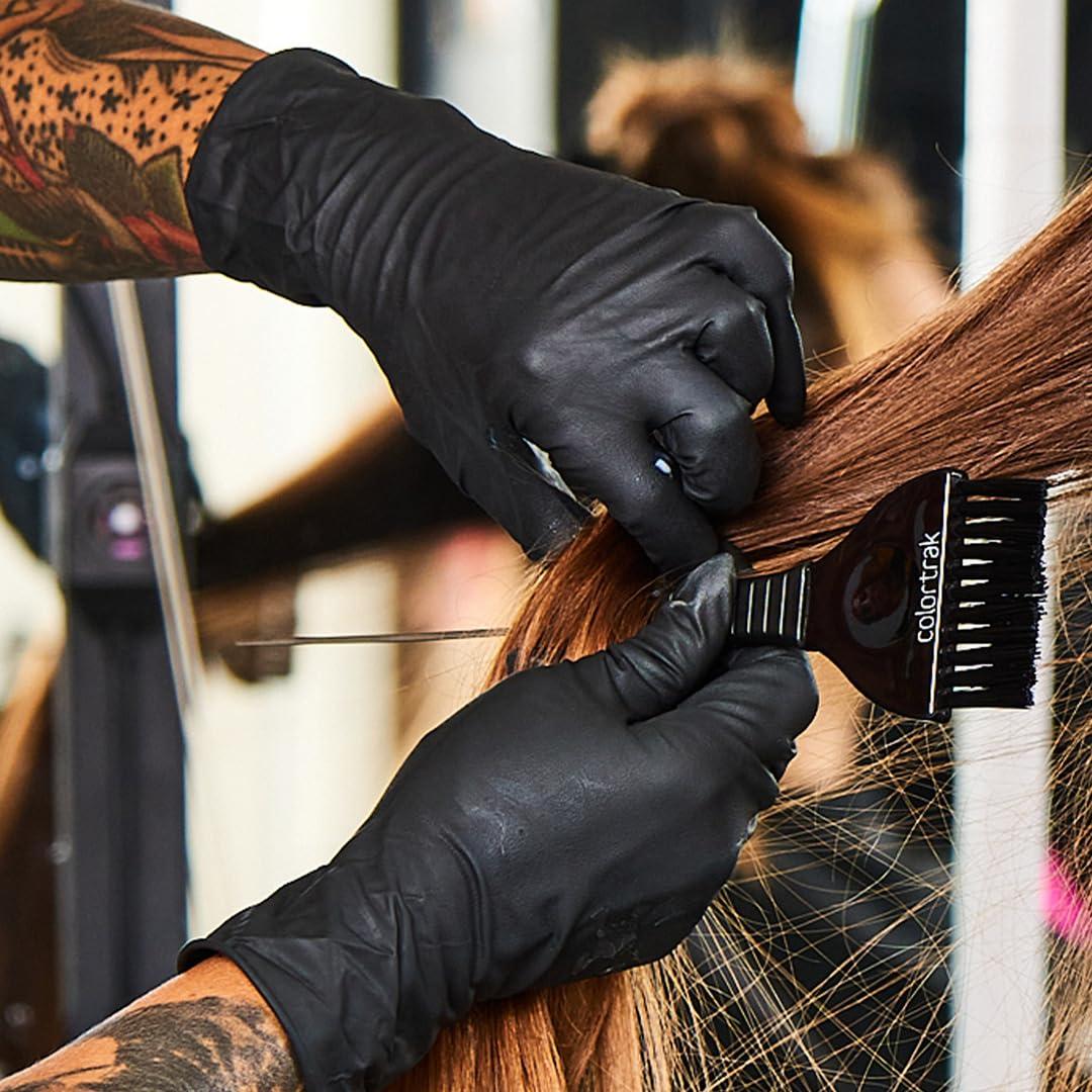 Colortrak Colortrak Luminous Collection Disposable Nitrile Gloves (100 Pack), Black, Large, Single-Use, Allergy-Safe, Latex-Free, Powder-Free, Odor-Free, Textured Finger Tips