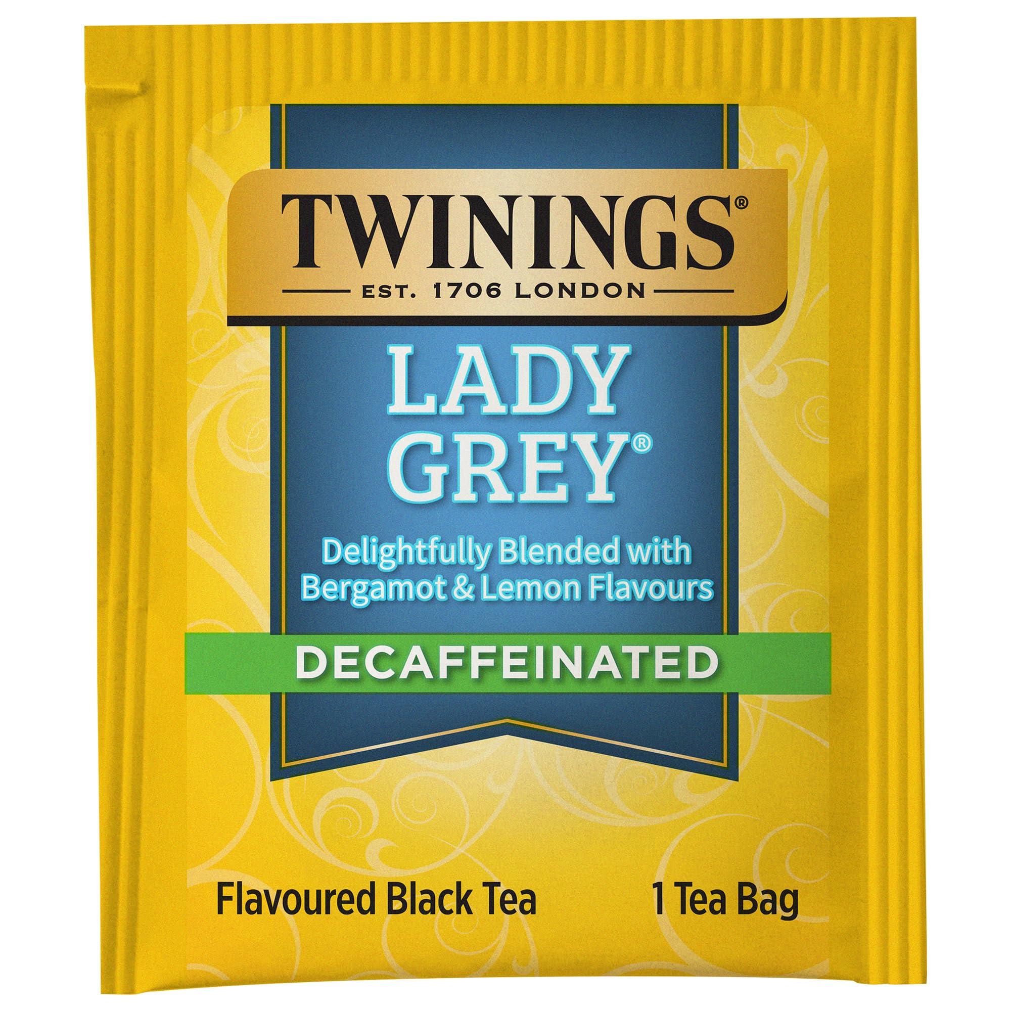 Twinings Twinings Decaffeinated Lady Grey Black Tea Individually Wrapped Bags, 20 Count (Pack of 6), Orange Peel & Lemon Peel, Enjoy Hot or Iced | Packaging May Vary