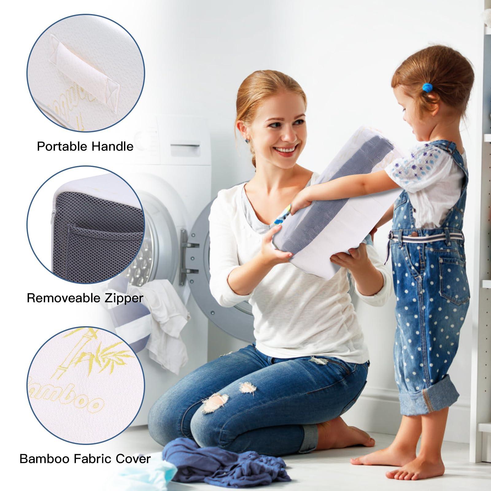 JoliNuit JoliNuit Bed Wedge Pillow for Sleeping, and Resting, Gel Memory Foam Pillow for Back, Knee Pain Relief After Surgery, 7.5 Inch Triangle Elevation Cushion for Acid Reflux,Gerd,Anti Snoring