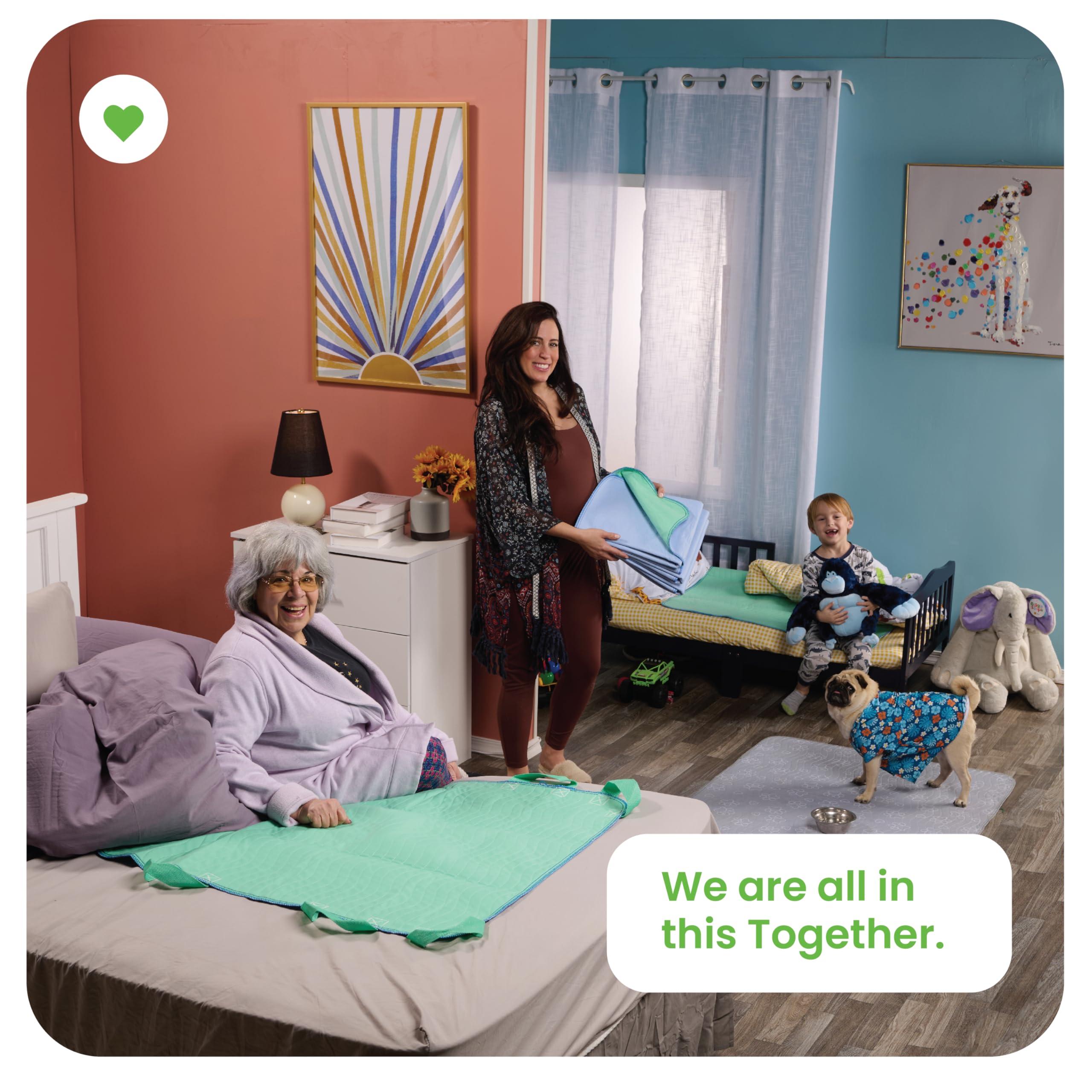 IMPROVIA IMPROVIA® Washable Underpads, 34" x 36" (Pack of 6) - Heavy Absorbency Reusable Incontinence Pads for Kids, Adults, Elderly, and Pets - Waterproof Protective Pad for Bed, Couch, Sofa, Furniture, Floor