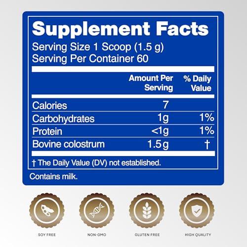 Mentor Mentor Colostrum Powder Supplement for Humans - Organic Bovine Colostrum Supplement for Gut Health, Hair Growth, Beauty, and Immune Support - Colostrum Protein