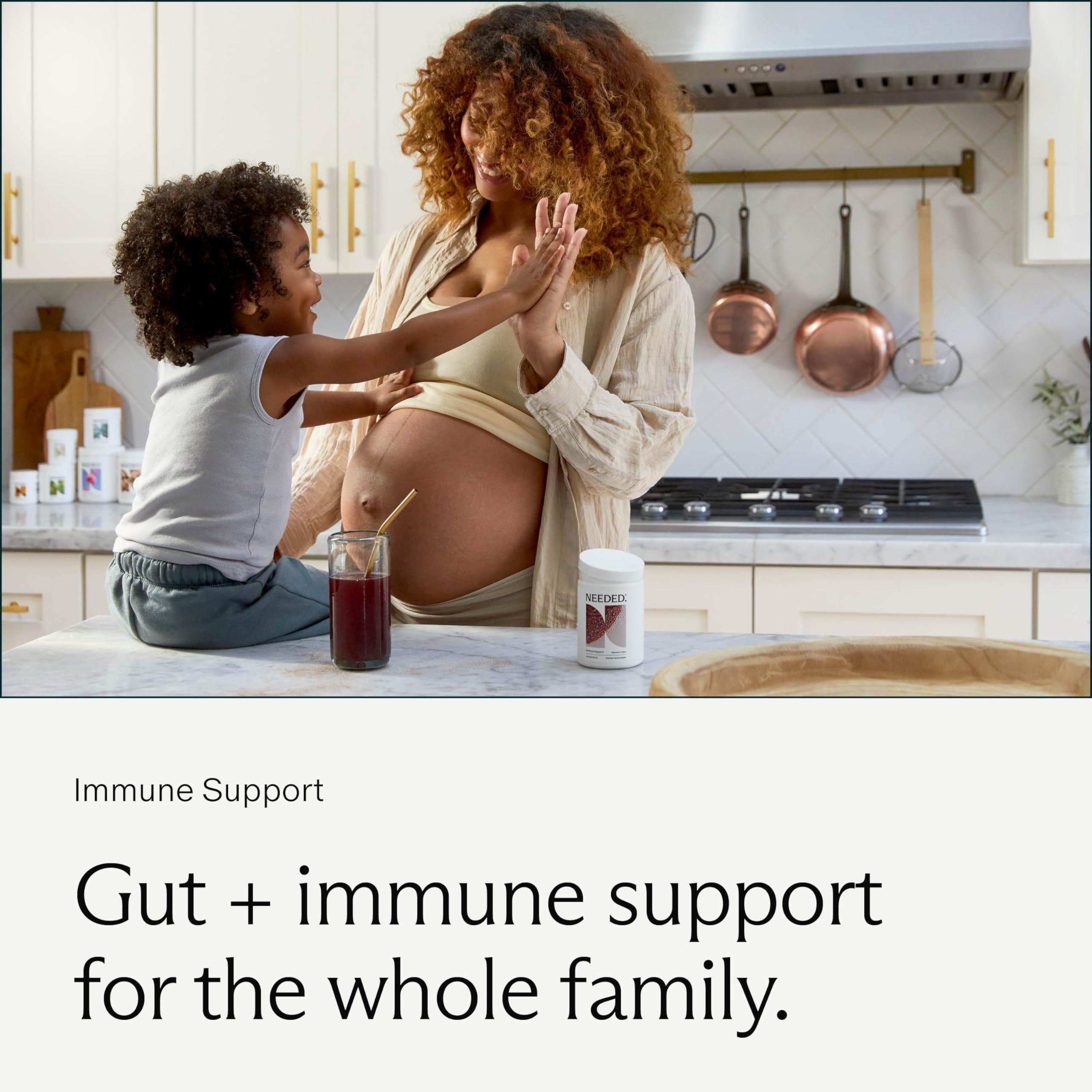 Needed. Needed. Immune Support Immunity Powder - for The Whole Family - Pregnancy Safe Immunity Supplement - Zinc with Elderberry - Easy-to-Take