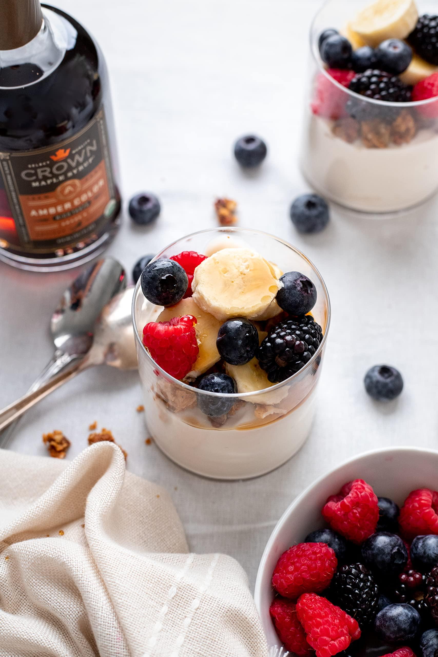 Crown Maple Crown Maple Amber Color, Rich Taste Organic Maple Syrup, Flavor Marinades, Cocktails, Pancakes, Squash & Bacon, 12.7 Fl OZ (Pack of 6)