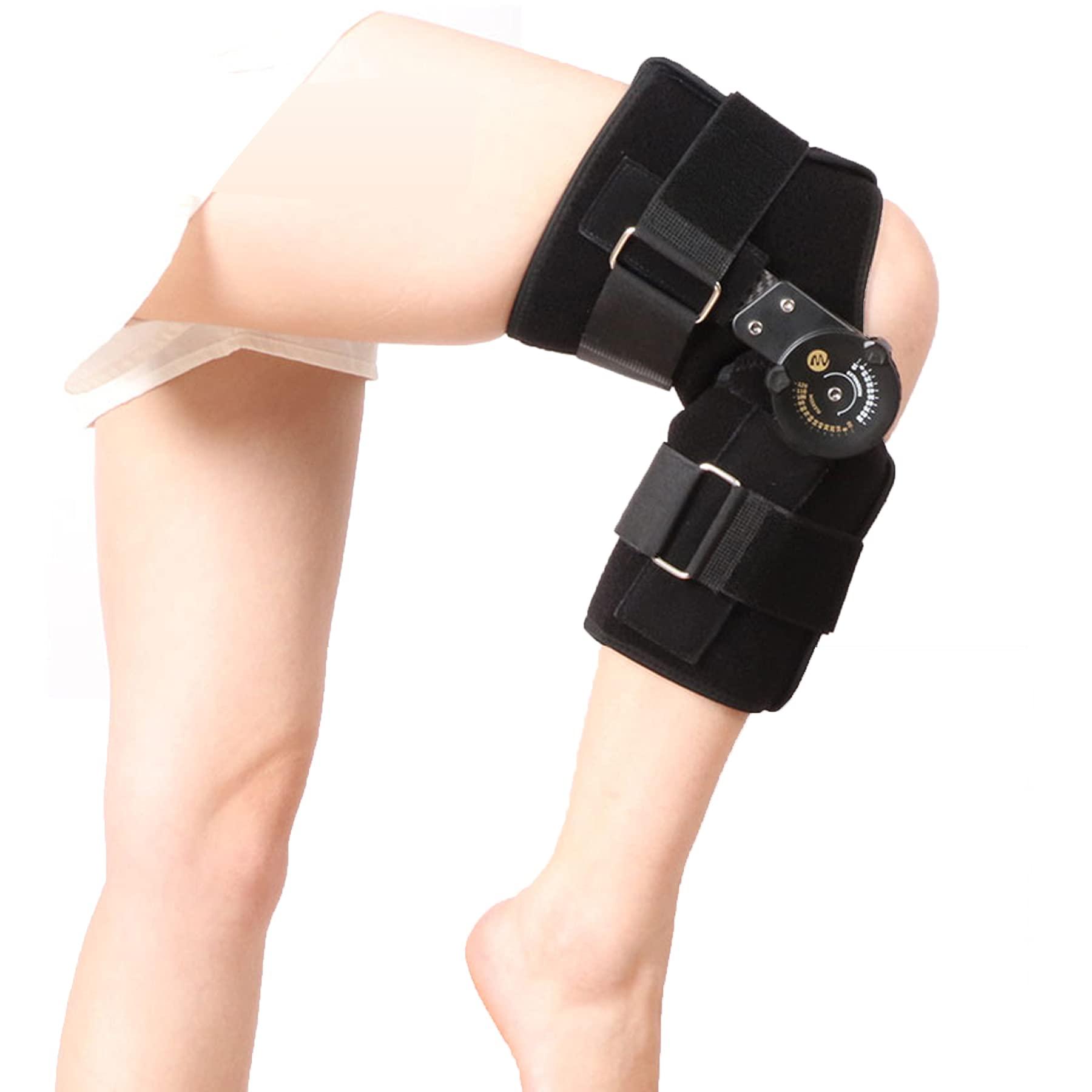 WILLQ Hinged Knee Brace for Recovery Stabilization ACL MCL and PCL Injury Orthopedic Rehab Post Operative for Arthritis Pain Torn Meniscus Patella Knee Brace Stabilizer for Women Men,Lager