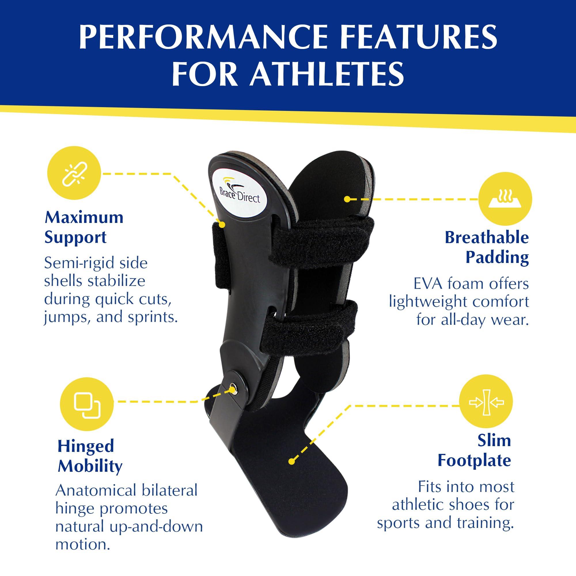 Brace Direct Brace Direct Semi-Rigid Active Ankle Brace Stabilizer for Sprain Support and Protection for Volleyball, Basketball, Football and more - Men and Women