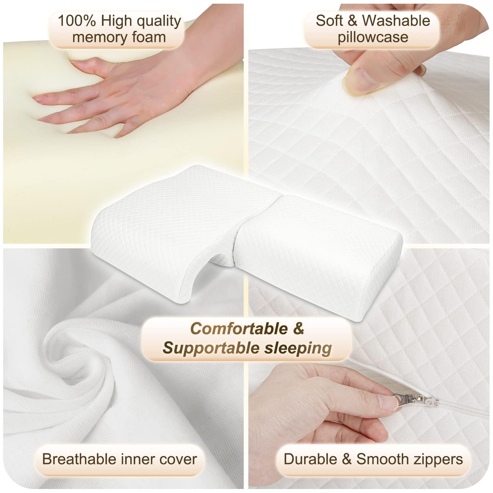 HOMCA HOMCA Memory Foam Cuddle Pillow, Shoulder Pillow for Side Sleepers, Arm Pillow with Arm Hole for Sleeping, Side Sleeper Pillow for Arm Pressure Relief with Breathable Pillowcase