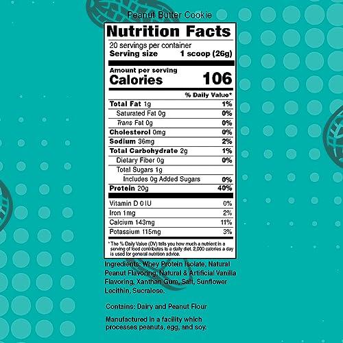 Bariatric Eating Bariatric Eating Inspire Peanut Butter Cookie Whey Protein Isolate Powder (20 Servings)