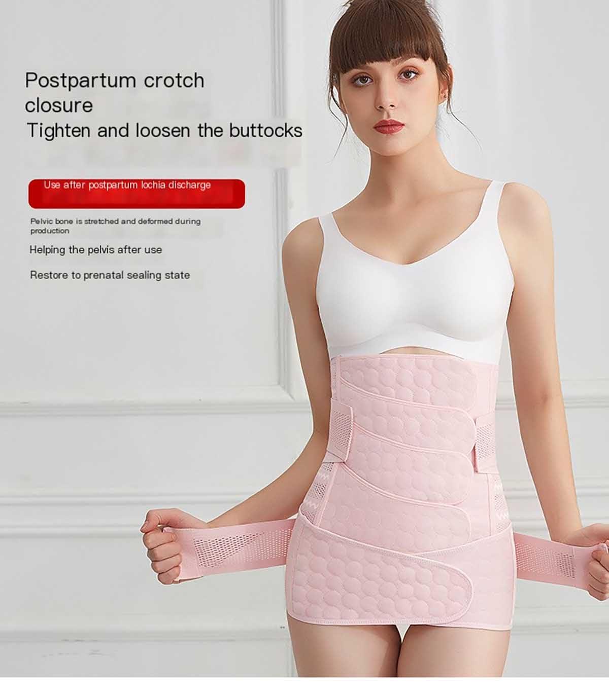 kiobrvhe kiobrvhe Plus Size Postpartum Support Recovery Breathable Belly Wrap Waist Pelvis Belt Body Shaper Postnatal Shapewear (A Pink,XXL,US,Alpha,XX-Large,Regular,Regular)