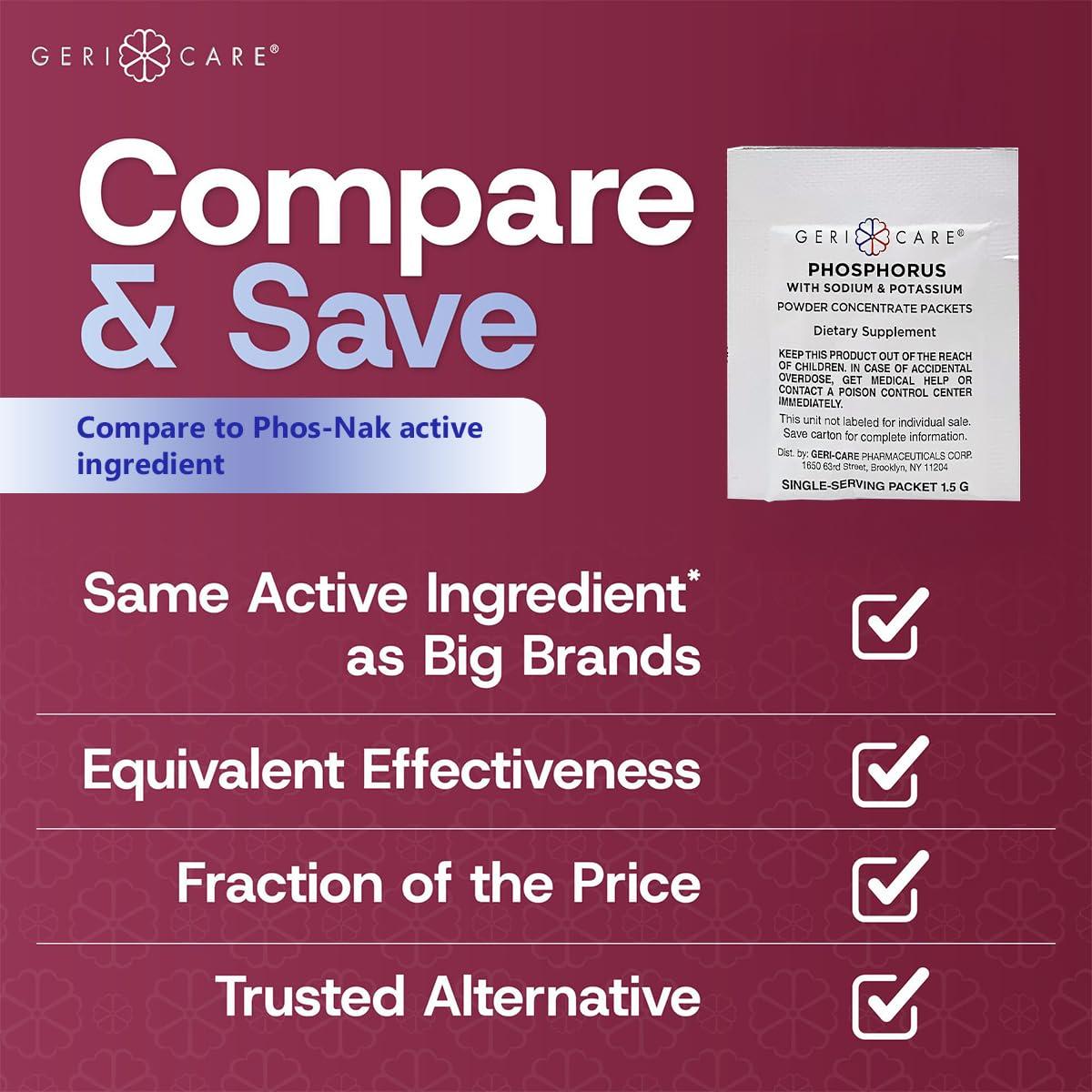GeriCare GeriCare Phosphorus Supplement with Sodium & Potassium, Concentrated Strawberry Flavored Powder (100 1.5g Packets)