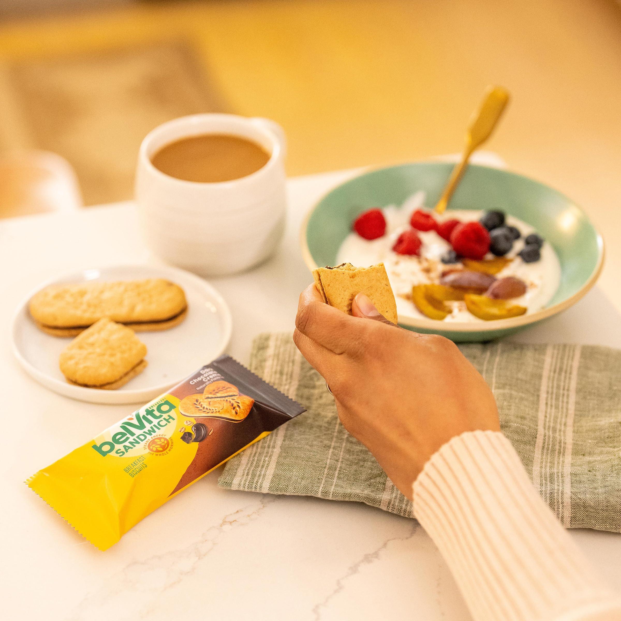 Belvita belVita Breakfast Sandwich Dark Chocolate Creme Breakfast Biscuits, 8 Packs (2 Sandwiches Per Pack)