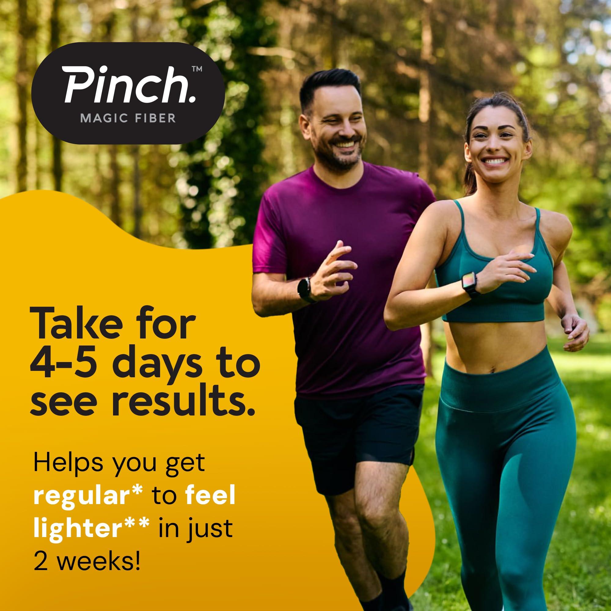 Pinch Pinch Magic Fiber Supplement Powder | Lemon Ginger Flavored Psyllium Husk Powder for Digestive Health & Gut Support | Low Sugar Supplement for Keto & Vegan Diets | USA-Made | 28-Day Supply