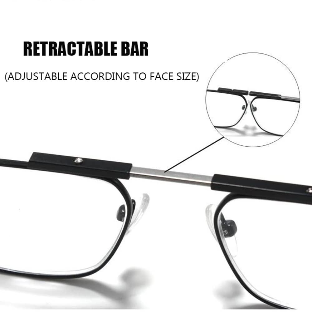 LKP LKP Presbyopia Glasses, Adjustable Reading Glasses Metal Frame Readers for Unisex Reading Eyeglasses Diopter +2.50 (Color : Silver, Size : +1.50)