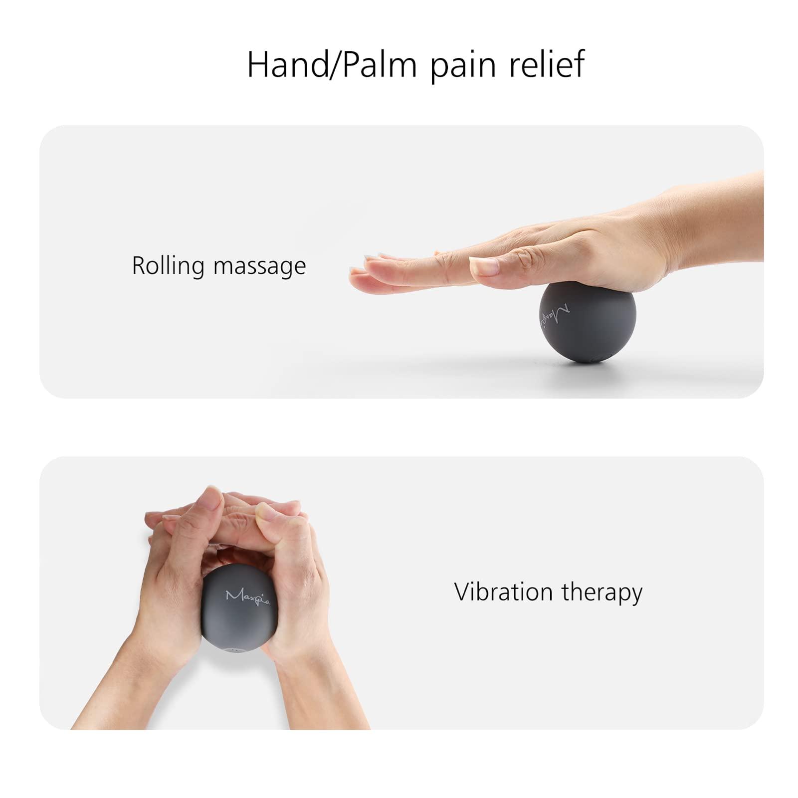 Maxgia Maxgia 2\" Mini Massage Ball, 5 Speeds Vibrating Massage Roller Ball for Palm, Hand, Foot, Leg, Neck, Back, Trigger Point Muscle Therapy Ball for Myofascial Release, Plantar Fasciitis Relief, Blue