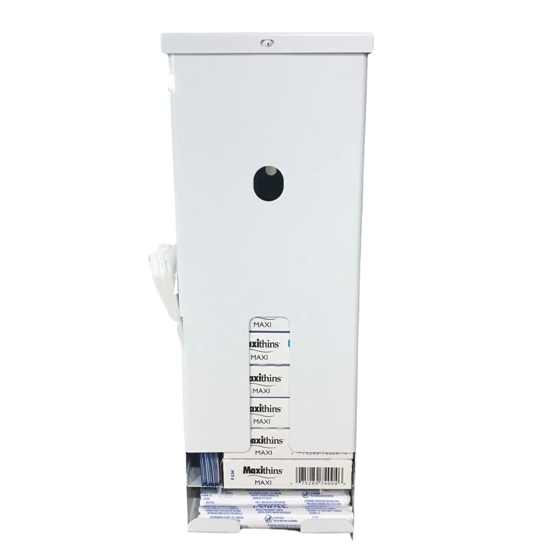 GG Golden Group INTERNATIONAL Sanitary Napkin and Tampon Dispenser Prefilled Free Vending White Metal